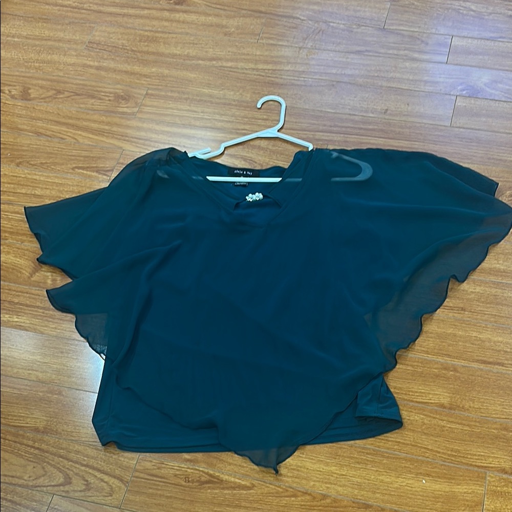 Elegant Black Sheer Women's Top